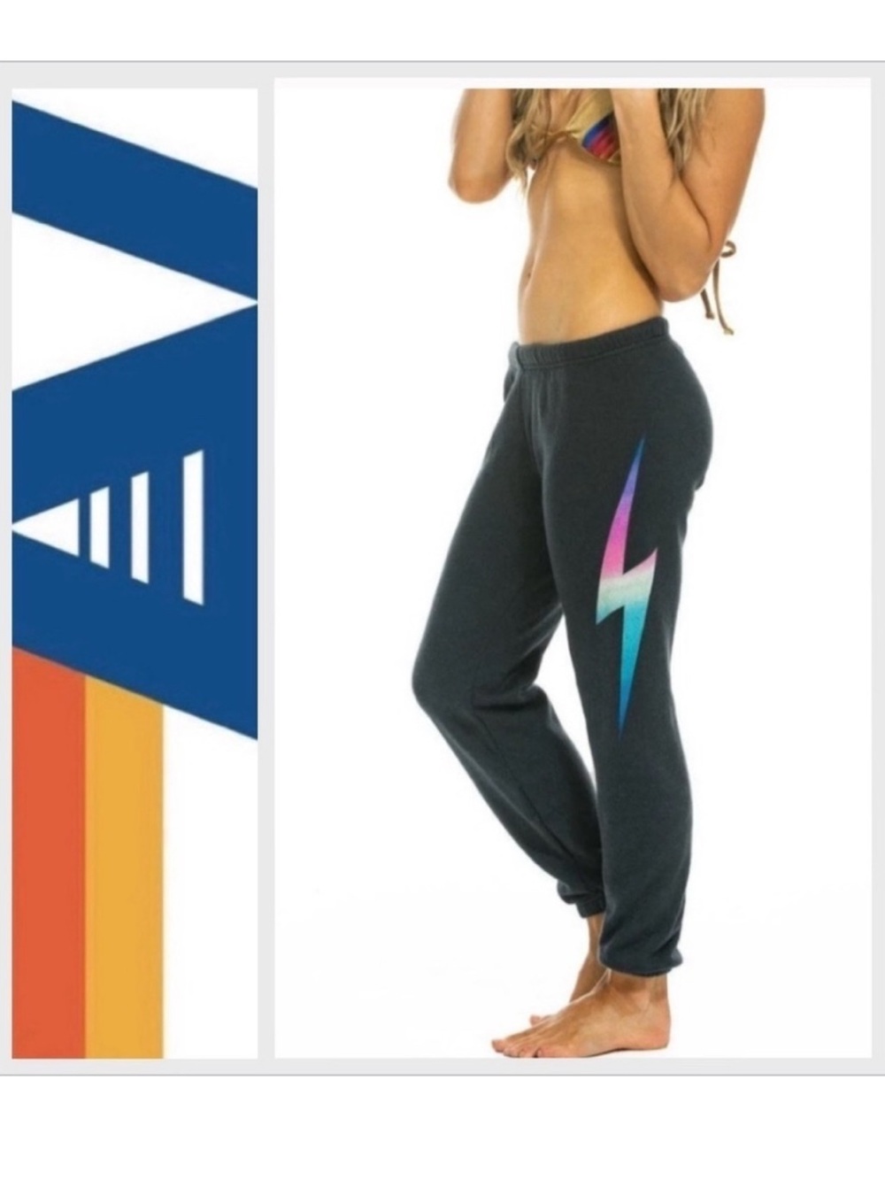 Aviator Nation Black Bolt Sweatpants
